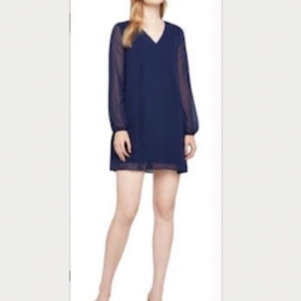 Charming Charlie Navy Long Sleeve Shift Dress S